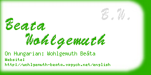 beata wohlgemuth business card